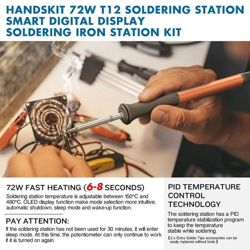 T12 Heat Gun Soldering Station OLED Digital Adjustment Auto Sleep Micro Electronic Cellphone Repair Welding Tools hot air gun