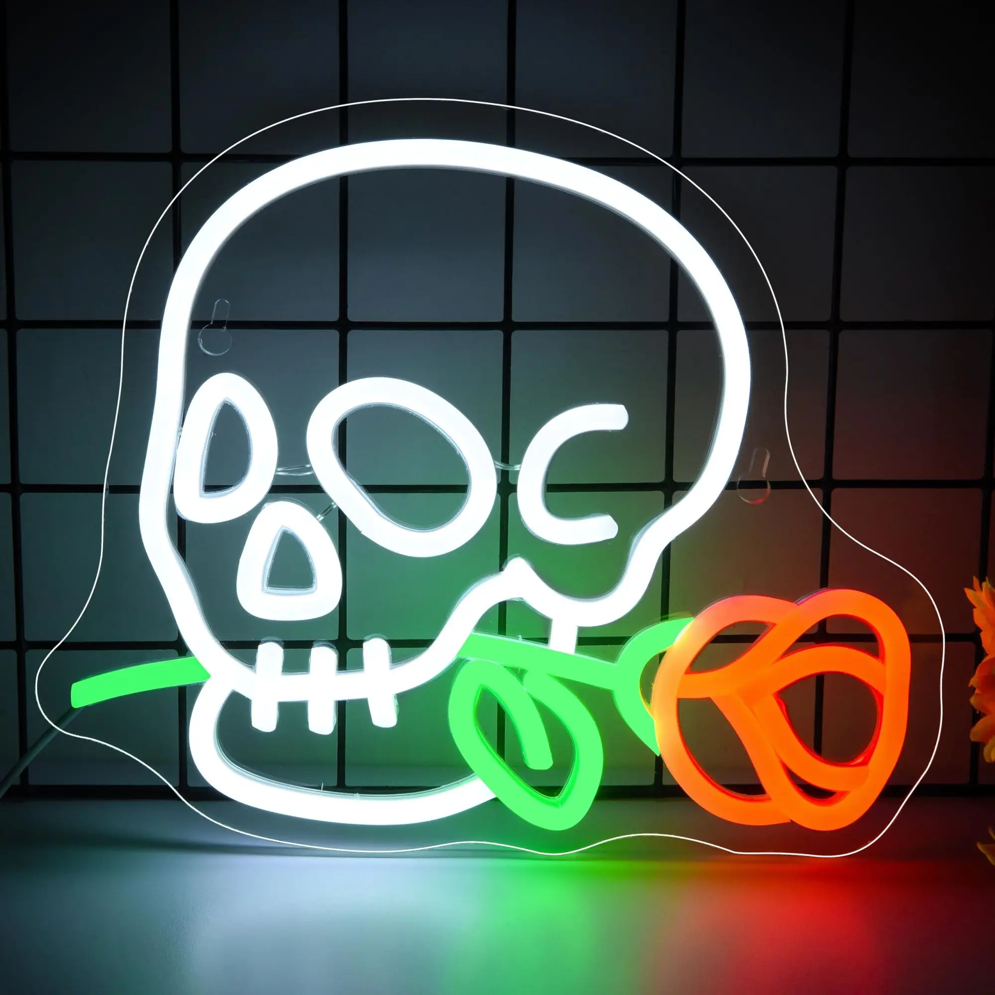 

Skull Neon Sign USB LED Neon Light Sign for Wall Decor Living Room Bedroom Beer Bar Pub Party Decor Boys Girls Gift Night Light