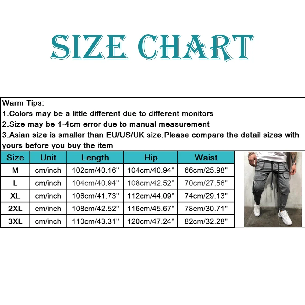 Fashion Multi Pocket Cargo Pant for Men Drawstring Sweatpant Trousers Sport Jogger Pants Streetwear Male Slim Casual Sports Pant