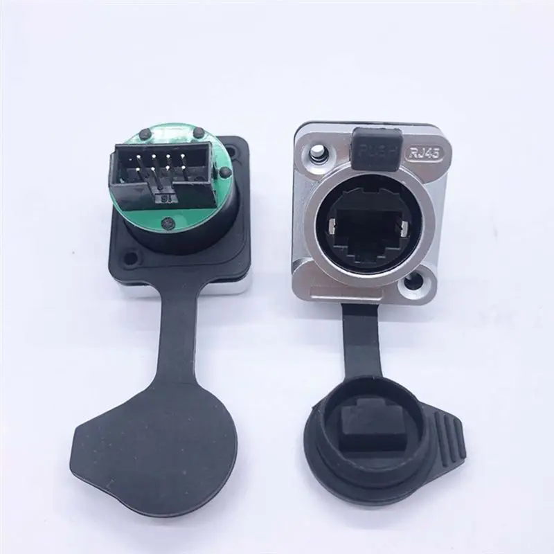 A72Z 10PCS 이더넷 Rj45 섀시 소켓 NE8FDP 이더넷 패스 스루 커넥터 IP65 방수