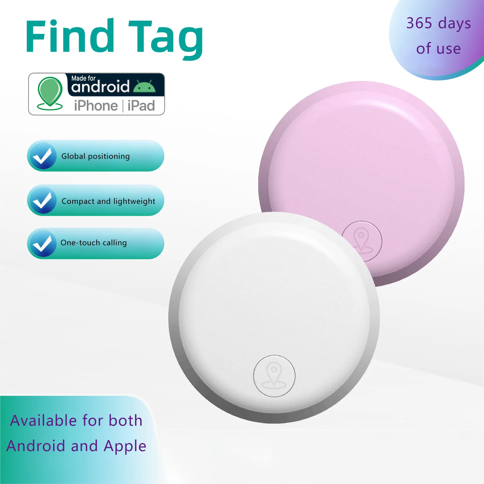 For Apple Android Smart Airtag Key Finder Locator GPS Tracking Device Bluetooth Anti Lost Air Tag Alarm Reminder For Pet