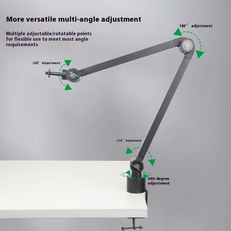 RGB 조명 데스크탑 회전식 스탠드 (유니버설 마이크용) 상향 발광 라이브 콘서트 스튜디오 메탈 콘덴서 마이크