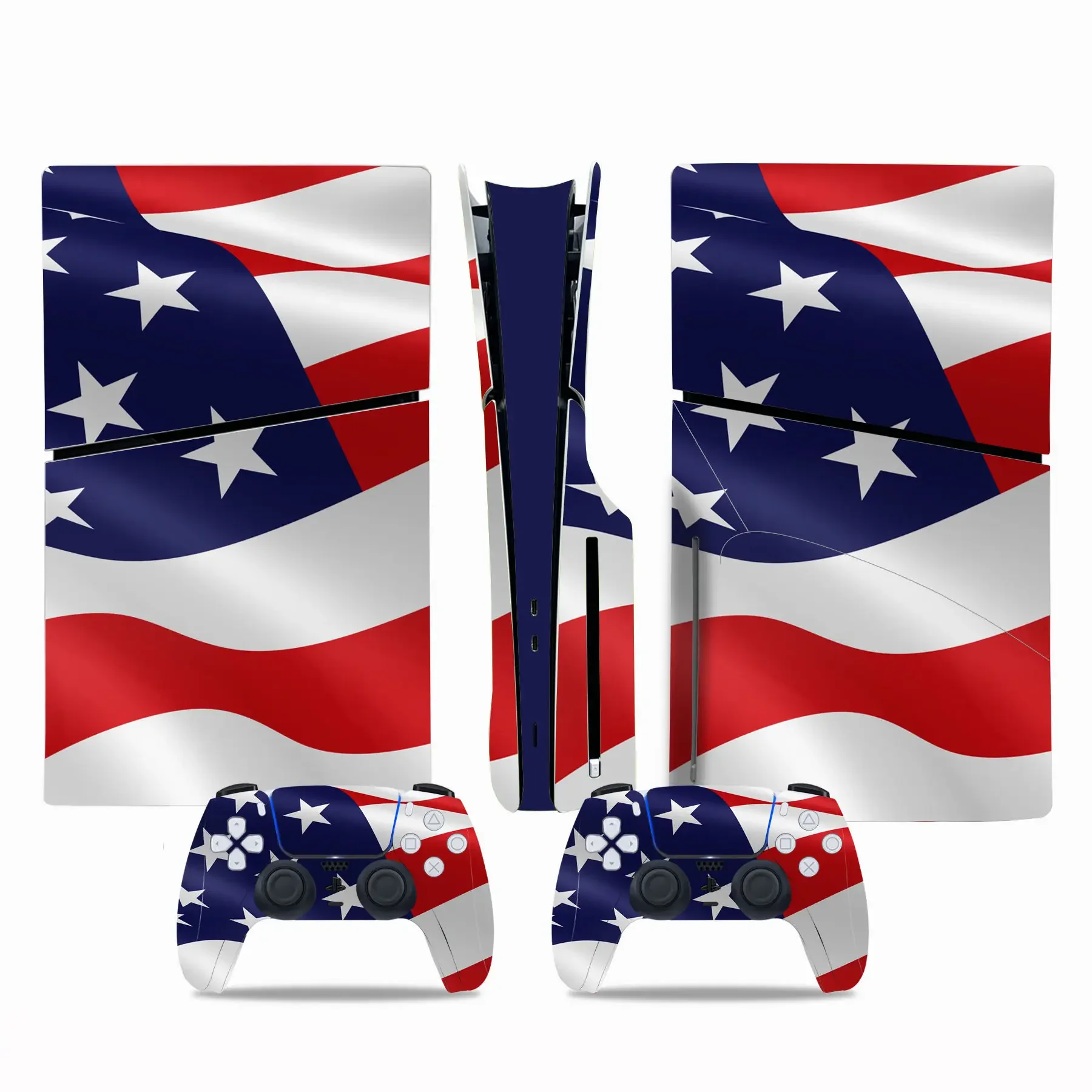 Flag Custom Design Ps5 Slim Disc Skin Sticker Protector Decalcomania Cover Per Controller Console Ps5 Slim Disk Sticker Vinyl