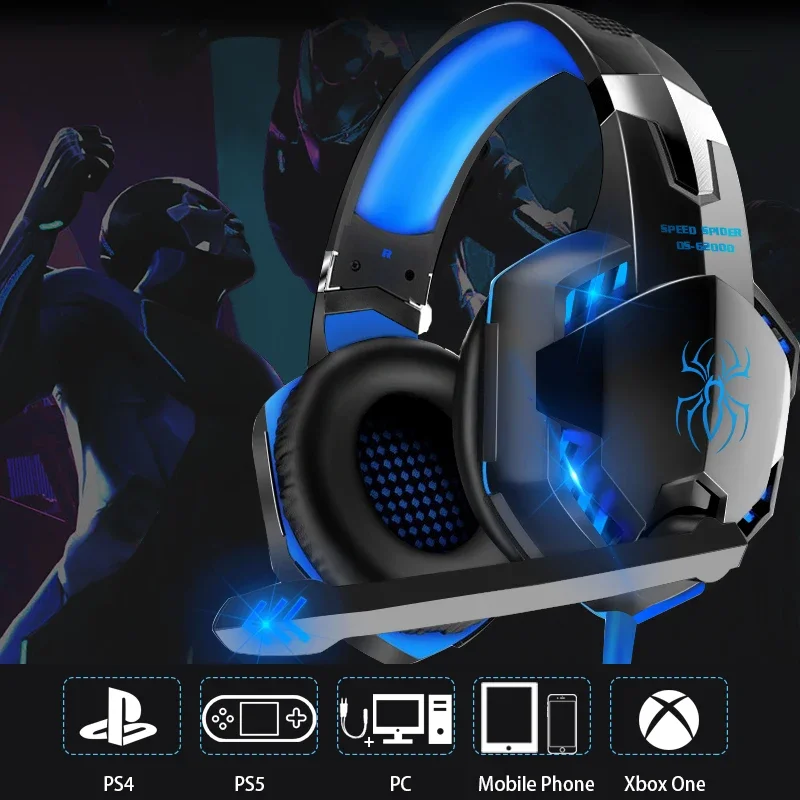 G2000 Gaming Headsets Big Headphones with Light Mic Stereo Earphones Deep Bass For PC Computer Gamer Laptop PS4 New X-BOX wired headphones,wired earphone,gaming headphones,wired headset