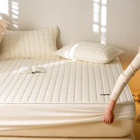 Housse de matelas imperméable de haute qualité-protecteur de matelas hypoallergénique antimicrobien, drap-housse silencieux, couleur unie 5