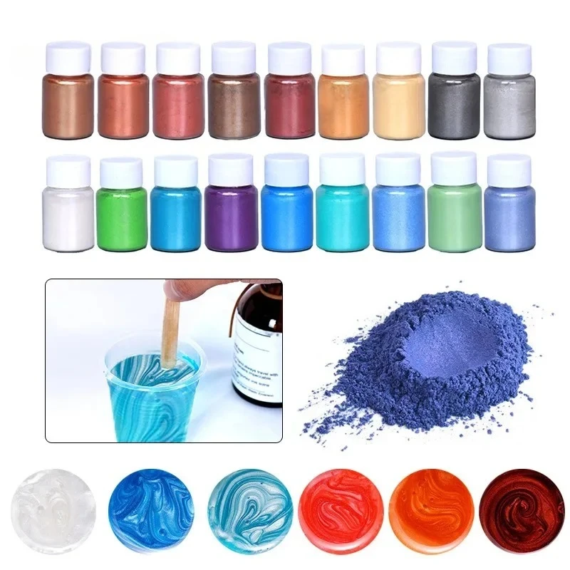 Vibrant 24-Color Mica Pearl Powder Set for Creative Crafts & DIY Projects