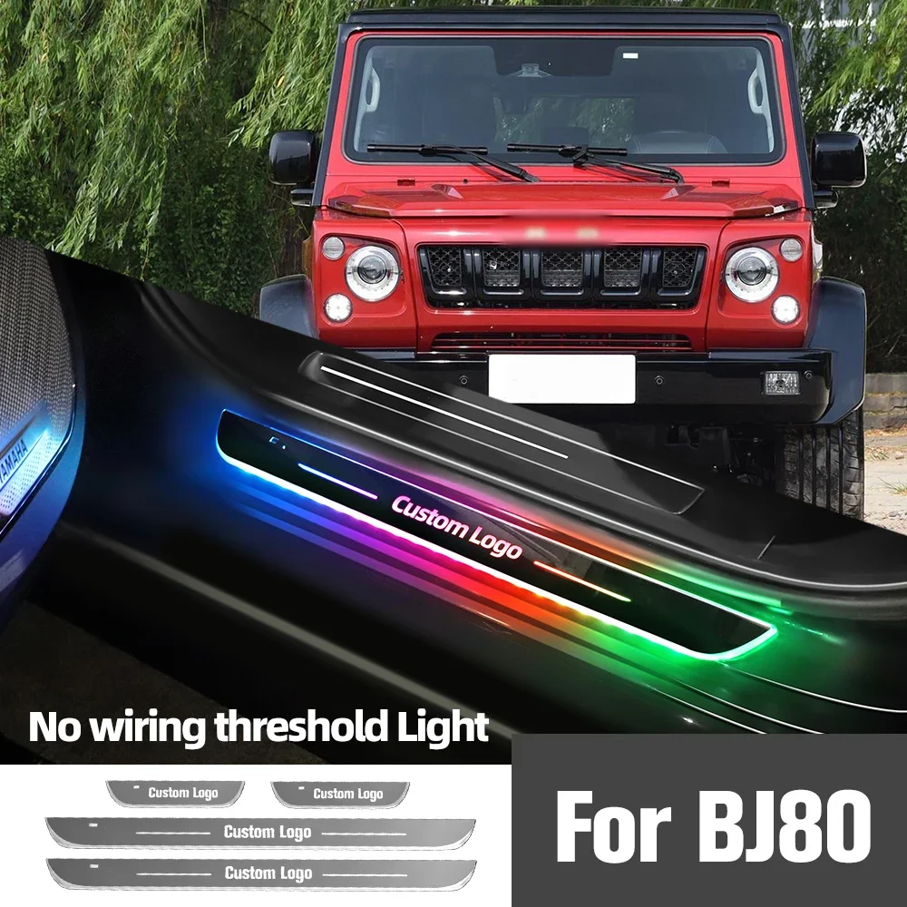 

For BAIC BJ80 2016-2022 2018 2019 2020 2021 Car Door Sill Light Customized Logo LED Welcome Threshold Pedal Lamp Accessories