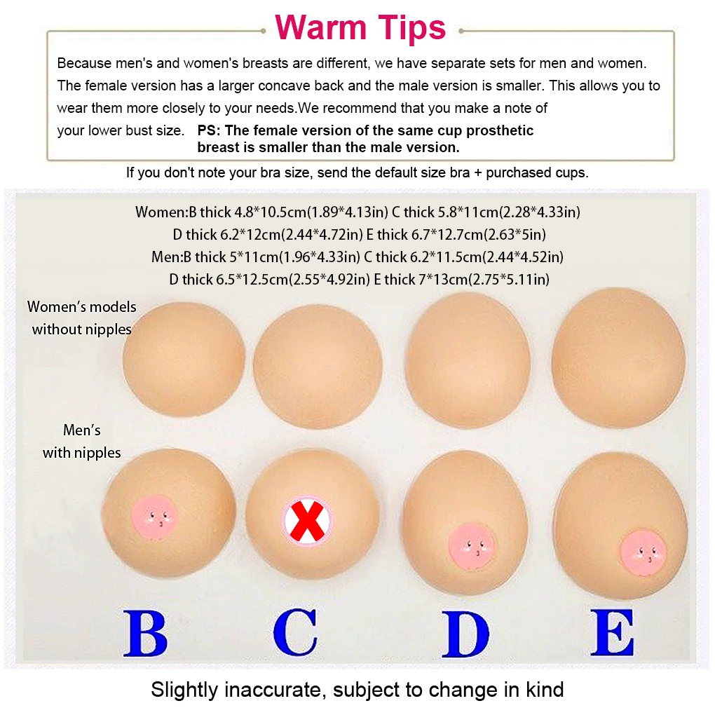 Silicone Breast Forms Fake Boobs Prosthesis Bra Skin Friendly A-D Cup Bra Crossdresser Mastectomy novelty Costume