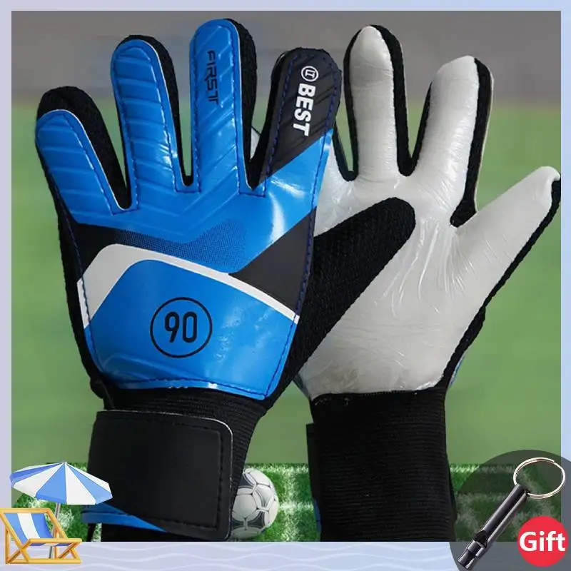 Children Soccer Goalkeeper Gloves Full Finger Anti-Collision Latex PU Goalkeeper Hand Protection Gloves Football Accessories