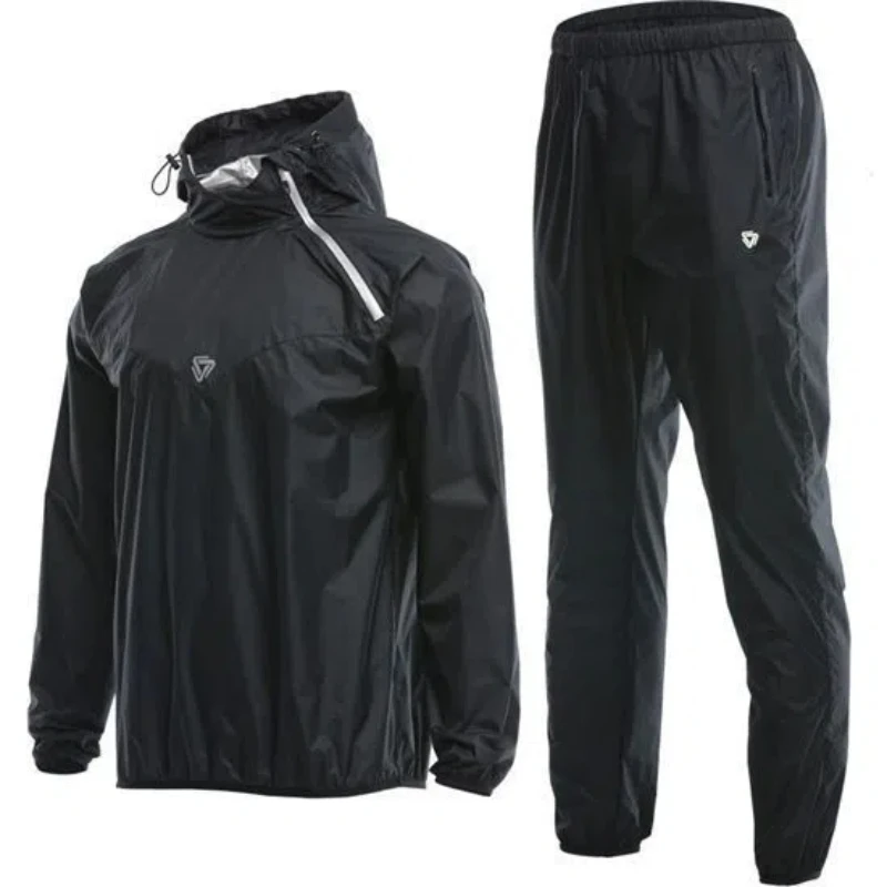 man 4xl plus size flexible sauna suit men's fashion set weight loss clothes running hooded quick drying waterproof jacket Man 4XL Plus Size Flexible Sauna Suit Men's Fashion Set Weight Loss Clothes Running Hooded Quick Drying Waterproof Jacket 6