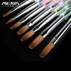 ANGNYA 100% Pure Kolinsky Acrylic Nail Brush Crimped Brush Transparent Crystal Rod Liquid Powder Nail Art Extension Builder Pen 2