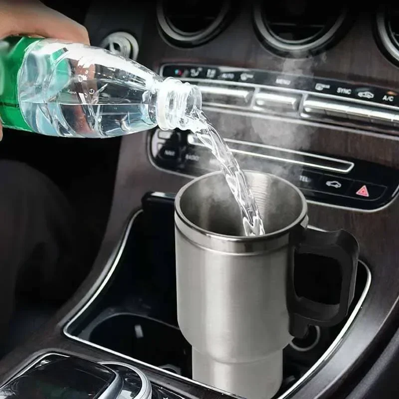 Electric Kettle 12V 500ML Car Stainless Steel Thermos Heating Water Bottle Kettle Thermos Water Tea Milk