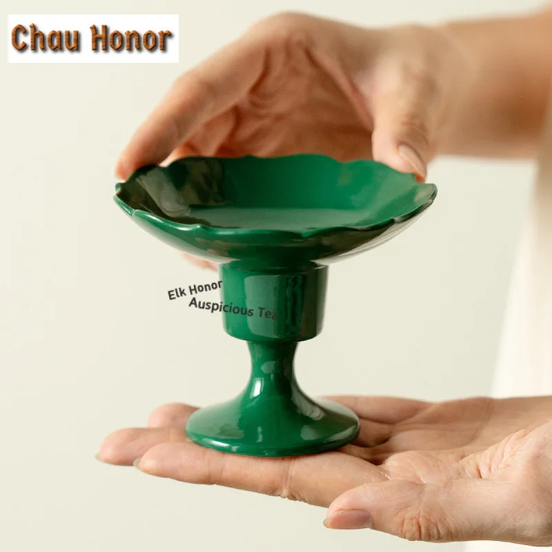 Emerald Green Ceramic Incense Holder Water Fountain Decoration Incense Burners Aromatherapy Censer Teaware Supplies Decoration