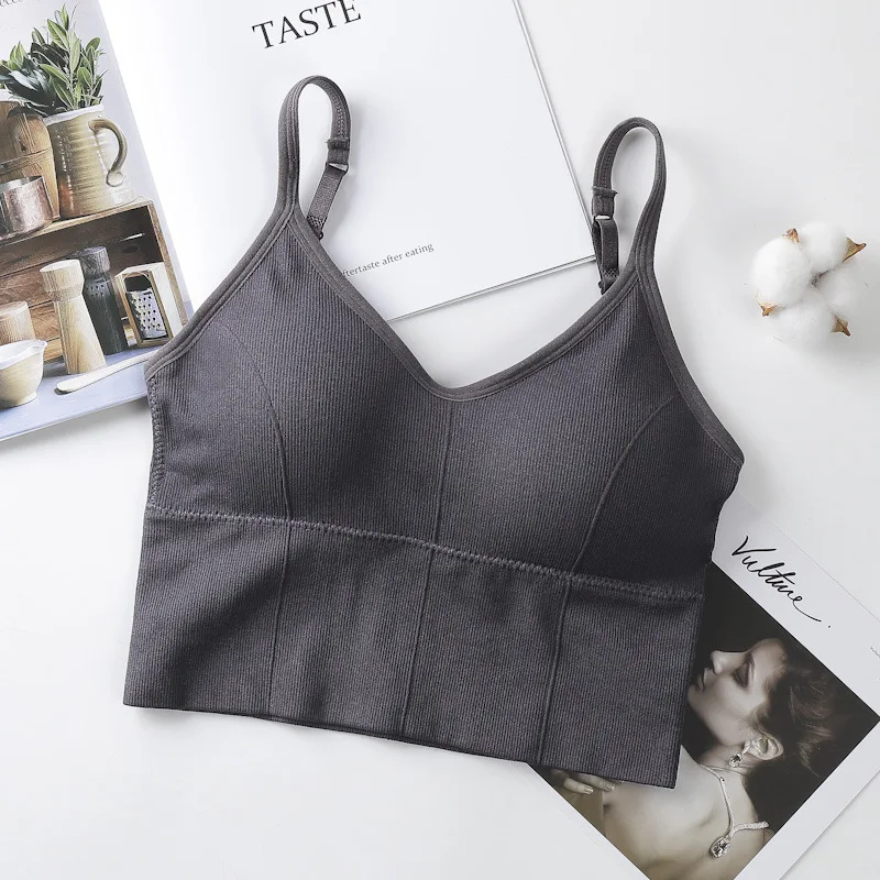 Fashion Tank Top for Women Underwear Female Bralette Sexy Crop tops Femme Camisole Push Up Tank Tops Girls Backless Body Slim cheap bras Tanks & Camis