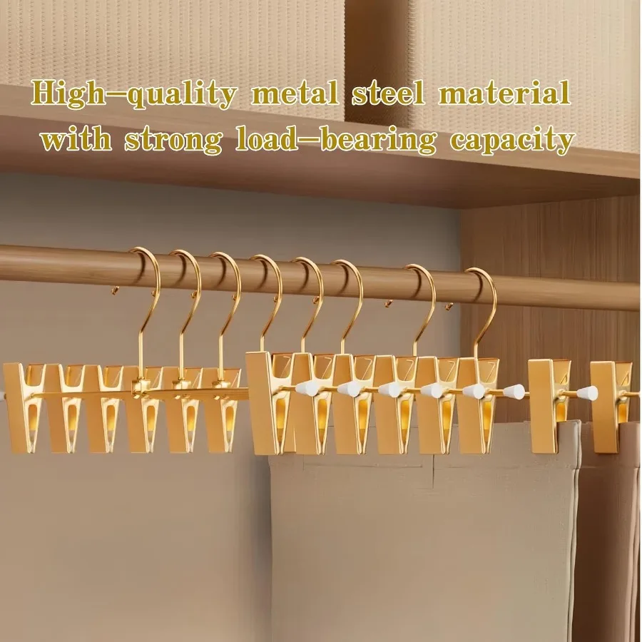 Metal Clothes Hangers with 2Adjustable Clips for Versatile Use in Wardrobes Ideal for Holding Pants Shorts Skirts and Trouser S