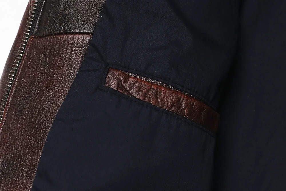 Genuine Leather Motorcycle Jacket - Vintage Brown Cowhide Biker Coat for Men