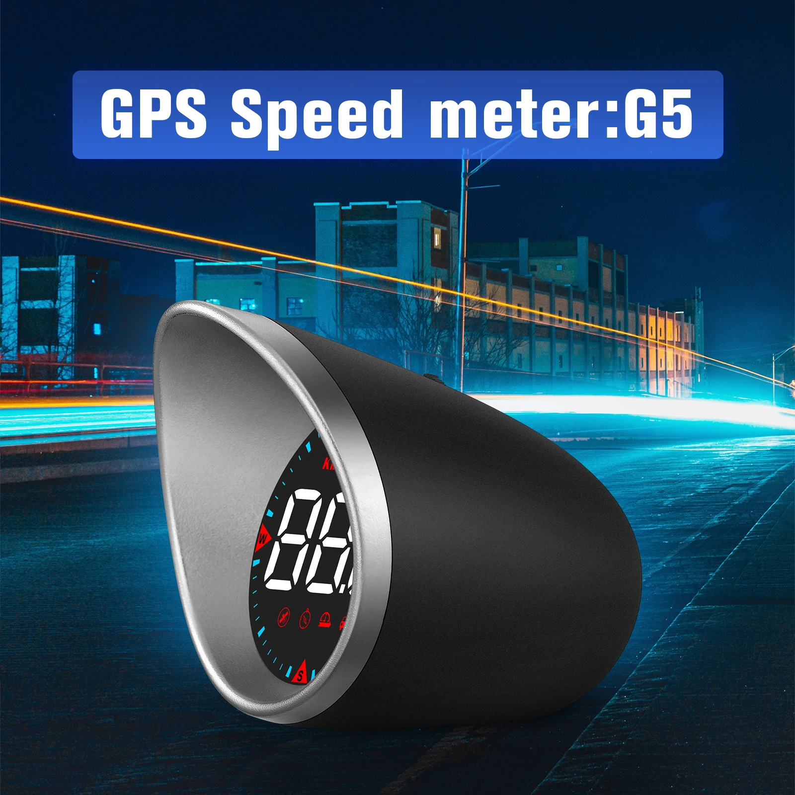 자동차 GPS 헤드업 디스플레이 디지털 알람 과속 경고 범용 속도계 G5 LED 백라이트 GPS 나침반 자동차 액세서리