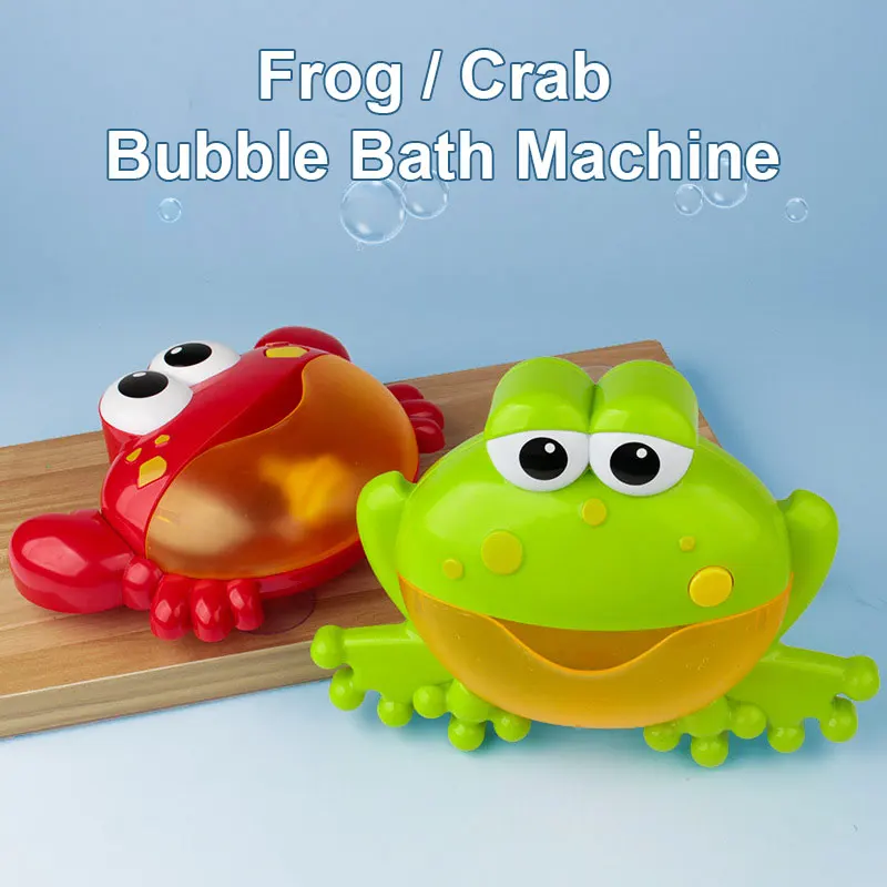 Electric Crab Bubbles Machine Kids Bath Bubble Frog Swimming Pool Bathroom Water Play Baby Bath Toy Bathtub Toys for Children 3