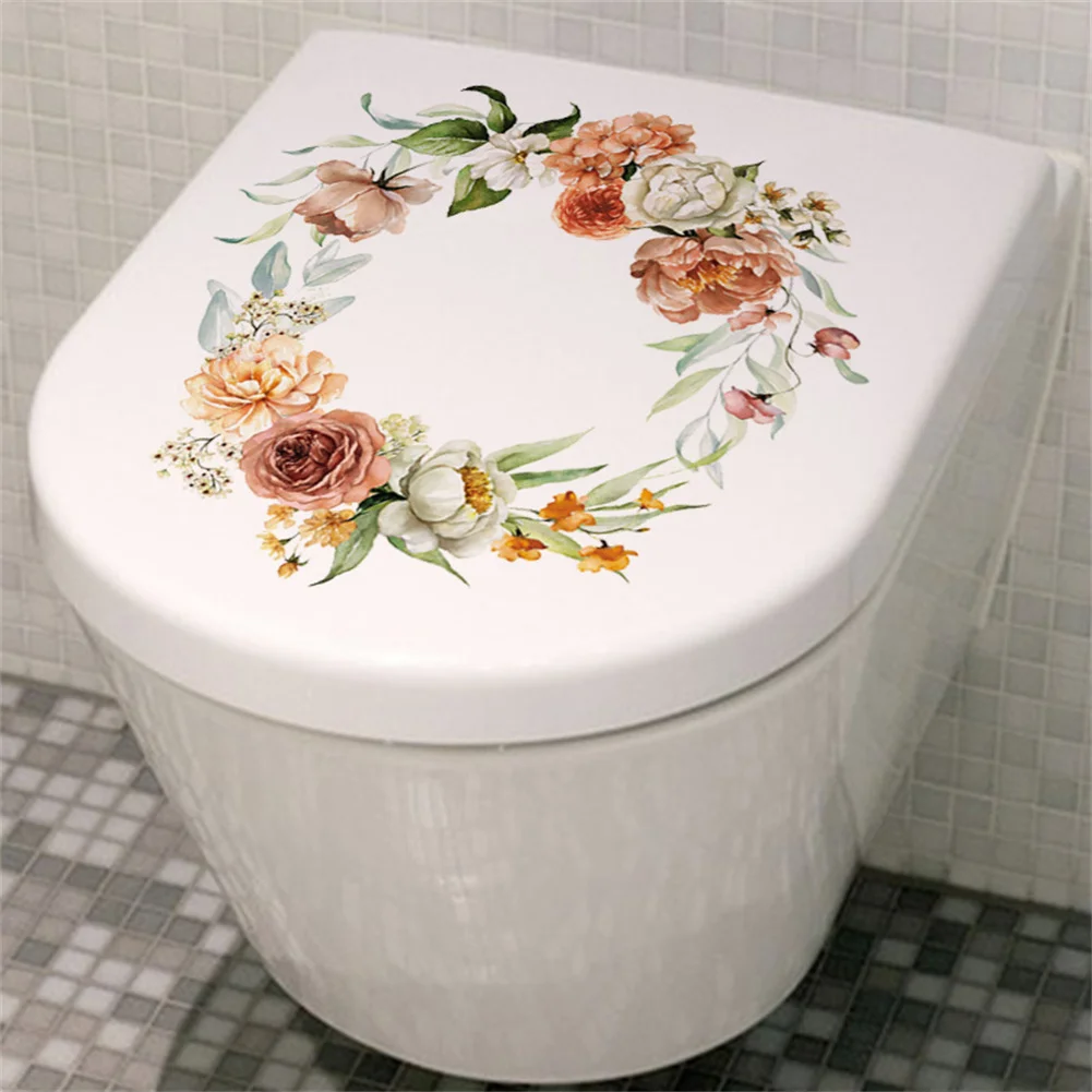 

Bathroom Toilet Seat Stickers 20x30cm Self-Adhesive Toilet Lid Stickers Self-adhesive Paintings For Bathroom Decor Stickers