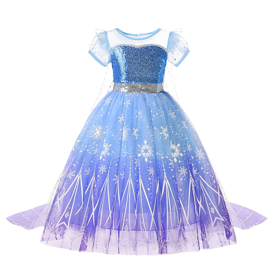 thumbnail image 5 of Disney-vestido de princesa Elsa con luz LED para niños, disfraz de Carnaval de Frozen, cumpleaños, 2-10T, 5 of 5