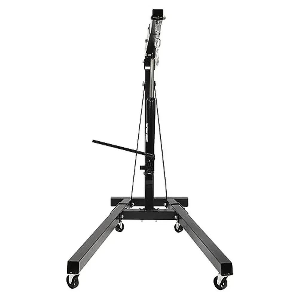 2 Ton Folding Engine Lift Heavy Duty Carbon Steel Hydraulic Shop Engine Crane Cherry Picker Shop Crane Lift 4409Lbs Engine Hoist