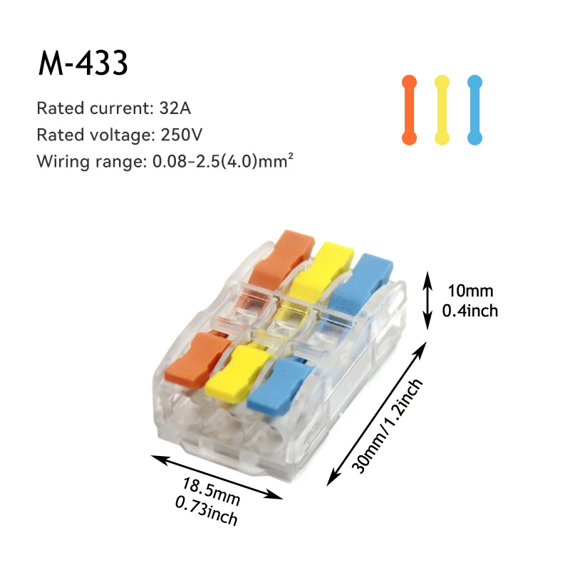 10/50pcs Quick Wire Connector Universal Compact Wiring Splicing Conector Electrical Push In Lighting Terminal Block Connector image 8