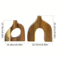 Simple Style Wooden Vase Irregular Shape Dry Flower Container Floral Arrangement Display Vase Home Living Room Decorations 2