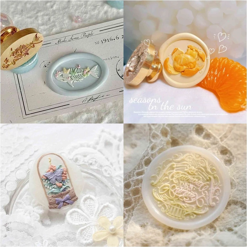 3d Chapter Stamp Head Wax Seal Carved Multilayer Copper Relief Diy Hand Zhang Wedding Invitations Sealed Envelope Birthday Gift