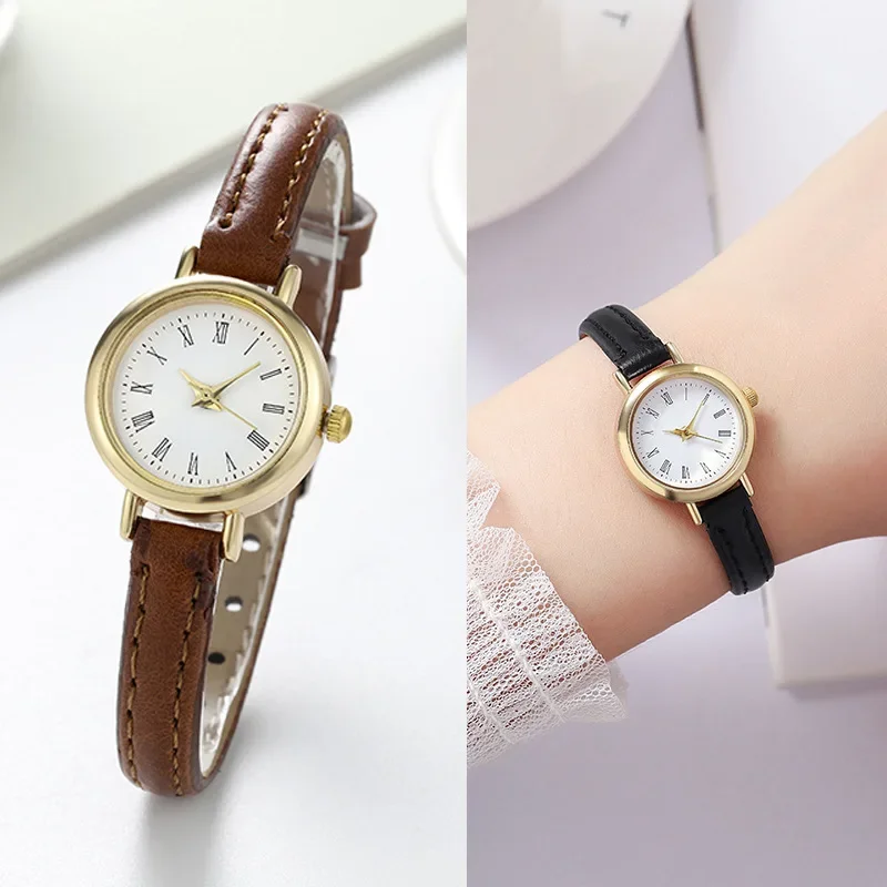 

2023 Simple Women Watches Small Round Girls Belt Watches Quartz Wristwatches Women Watch Gift Reloj Para Mujer Women Watch