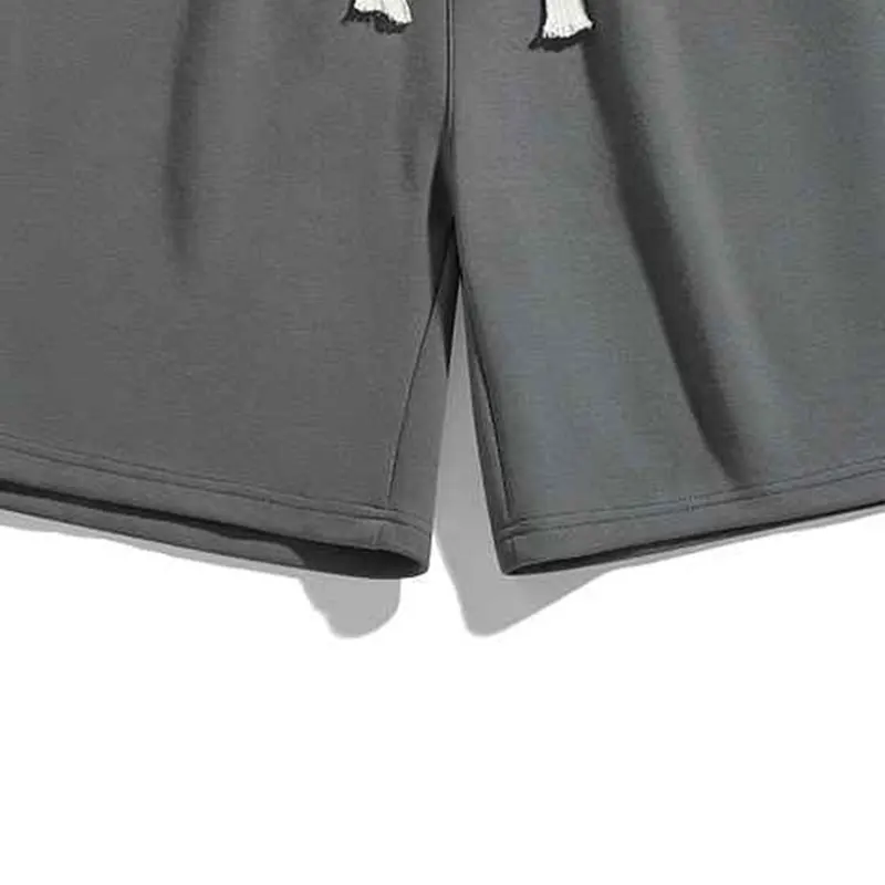 Summer Elegant Fashion Harajuku Slim Fit Ropa Hombre Loose Casual All Match Sports Shorts Solid Pockets Straight Cylinder Shorts