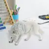 Mini Wolf Figurine Home Decor Hand Painted Model Collection Educational Toy for 3