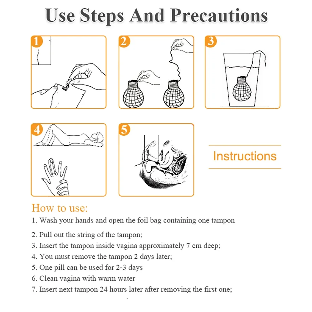 Description Picture 4 of item10PCS Female Hygiene Yoni pearls Vaginal Detox Medical Tampons Chinese Medicine Swab Tampons Health Care Dropshipping