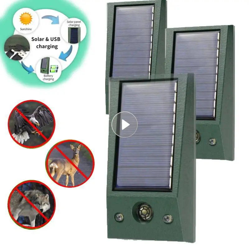 Repellente Per Uccelli Solare Repellente Per Animali Impermeabile Lampeggiante Luce Rossa Repellente Per Roditori Ad Ultrasuoni Cane Volpe Lupo Per Us