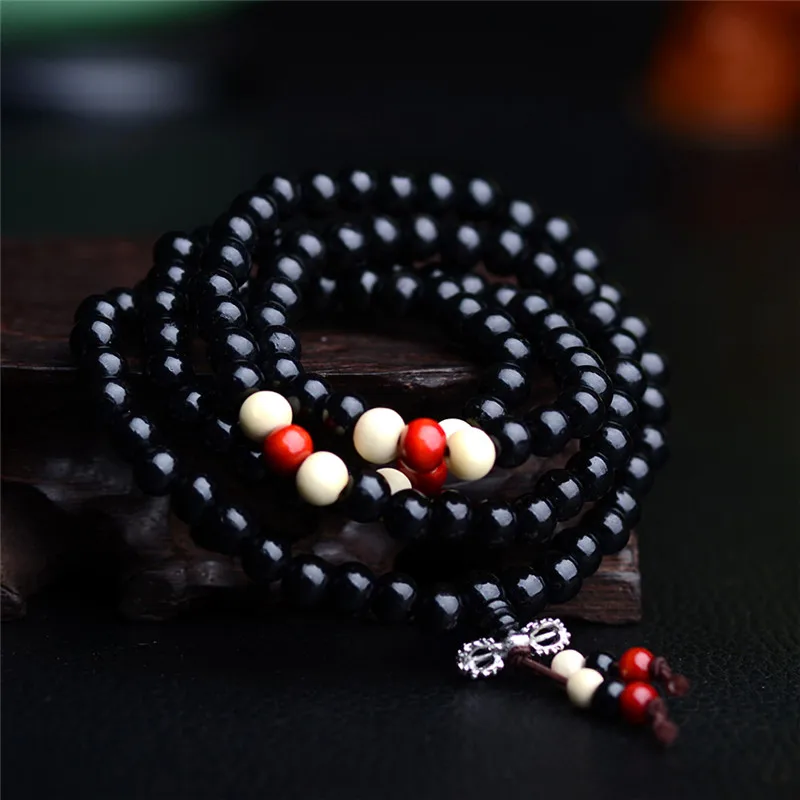 Buddhist 108 Mala Prayer Bracelets 8mm Tibetan Buddhism Mala Sandal prayer beads  Women Men Yoga Meditation Necklace