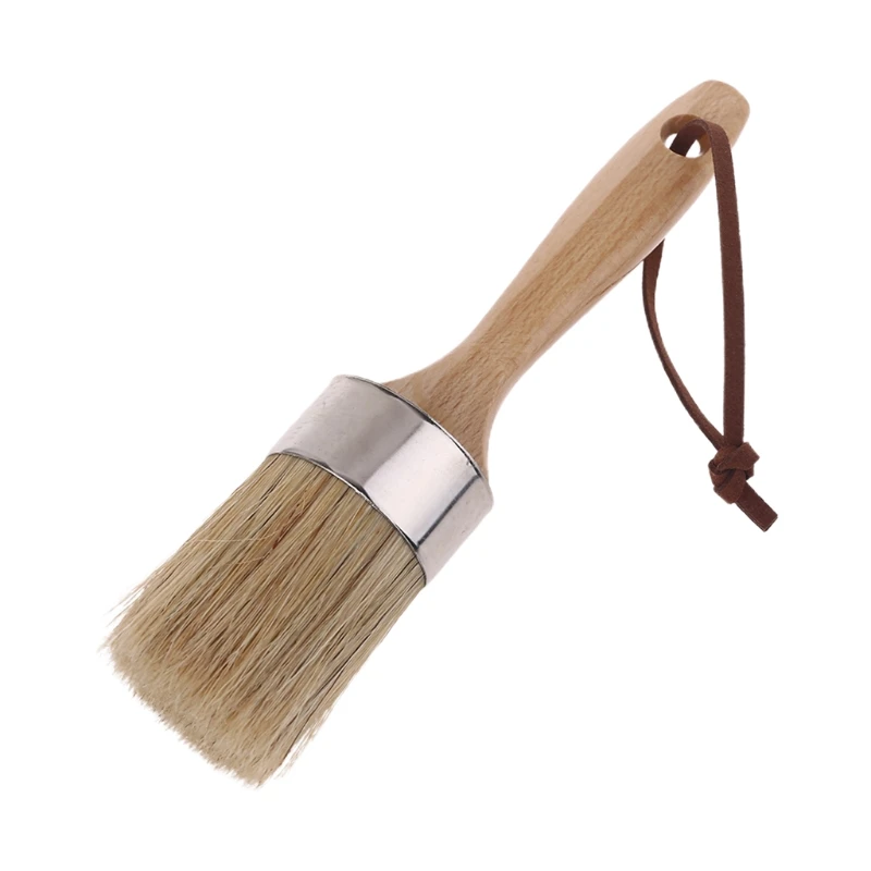 Round and Flat Chalk Paint Wax Brush Beech Wood Handle Natural Bristle Brushes Dropship round and flat chalk paint wax brush beech wood handle natural bristle brushes dropship