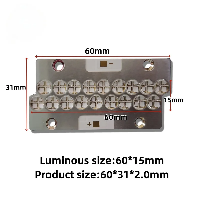 180W UV LED Module 6565 365nm 385nm 395nm 405nm Drying Offset Ink Printing Ultraviolet Curing Light Source
