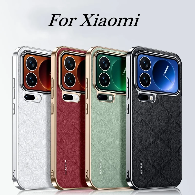 Luxury Ultra Thin Shockproof Plating Bumper Leather Phone Case