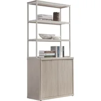 Book Shelf Fluted Bookshelf 71" Tall Bookcase with Doors Storage 5 Tier Mid Century Modern Bookshelves Large Shelves Metal Book 1