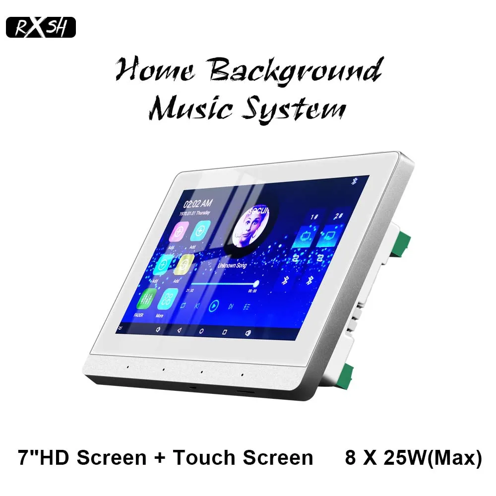 WIFI Touch Screen In Wall Amplifier Bluetooth Android Audio 7