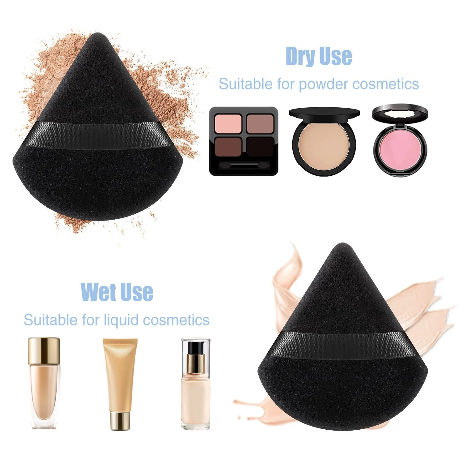 Powder Puff Face Makeup Sponge Cosmetics Soft Cotton Face Powder Puff  Washable Velvet Makeup Puff Tools 3