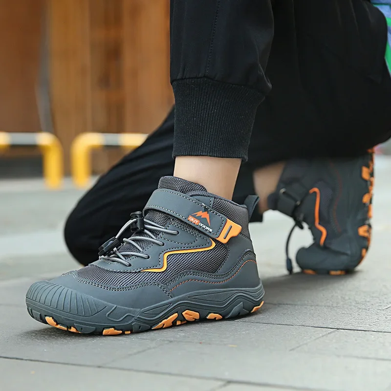 Boys Climbing Shoes Spring Autumn New Style Children Anti-slip Wear-resistant Breathable Sports Shoes Outdoor High-top Casual Hi - 4