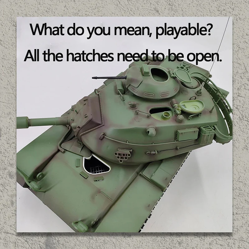 Tongde 1/16 U.S M60A3 Patton Tank Metal Model Remote Control Off-Road Battle Tank Toy Compatible with Henglong 7.0 Motherboad 6