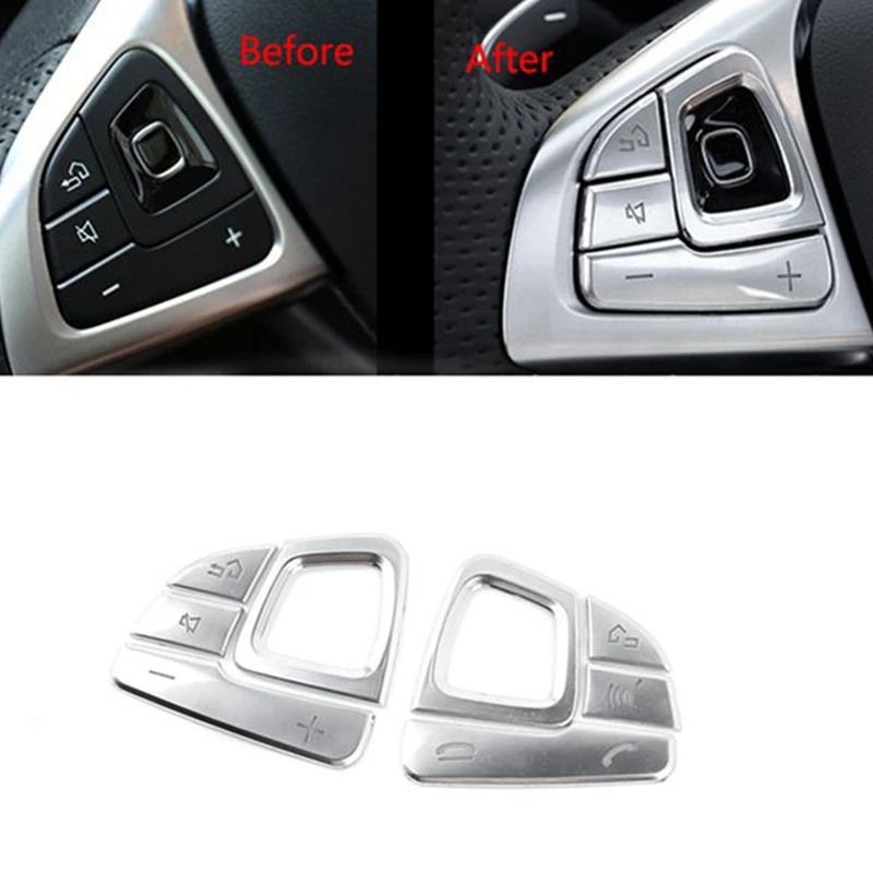 8Pcs Silver Car Steering Wheel Button Cover Trim for Mercedes E-Class W213 2016-2019 Car Interior Accessories Styling 4