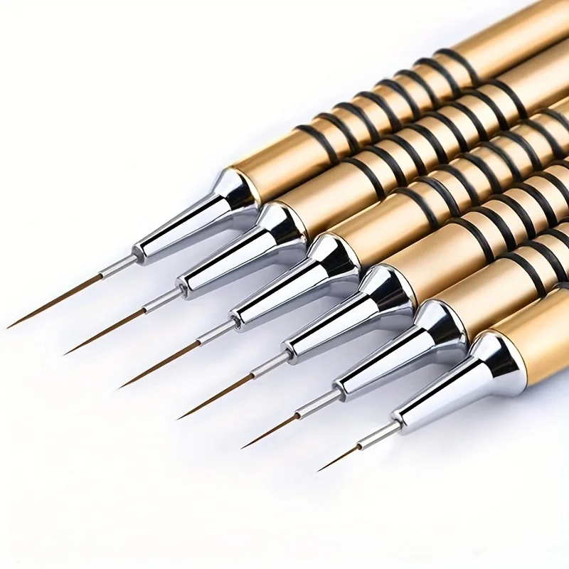 Nail Art Brush 6pcs Nail Art Liner Brushes Set Design Brush Striping Thin Long Lines Dotting Drawing Pen UV Gel Polish Painting Brush