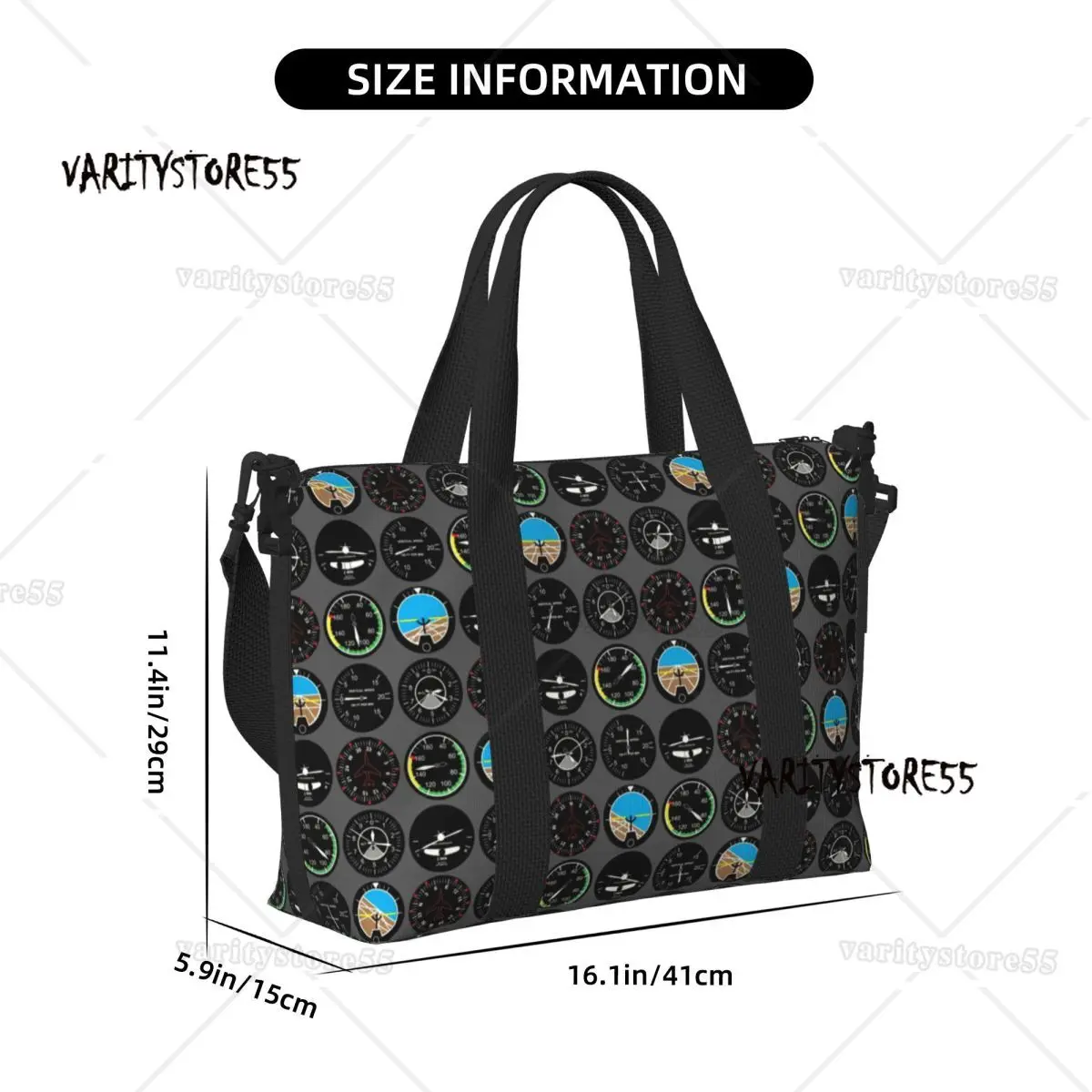 Aviation Airplane Flight Instruments Grocery Shopping Tote Bags Women Plane Aviator Pilot Gift Beach Gym Travel Bags