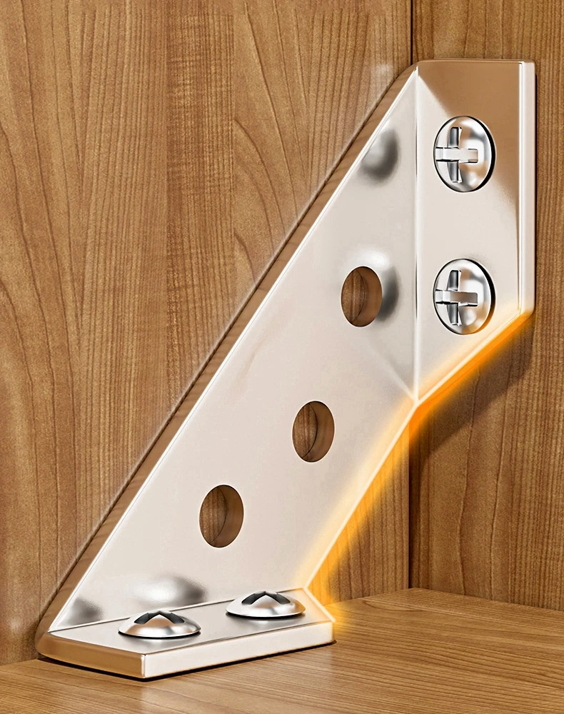 Universal Stainless Steel Furniture Corner Connector, Angle Corner Bracket With Screws For Shelves Wood Furniture Cabinets - 13 - View #10