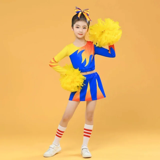 Abito Cheerleading Con Pompon Costume Cheerleader Bambina Con Pon
