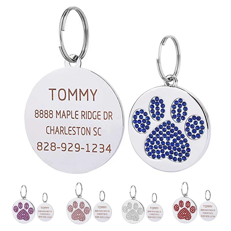 PersonalizedIDTagsforDogCollarsLuxuryStainlessSteelCustomized