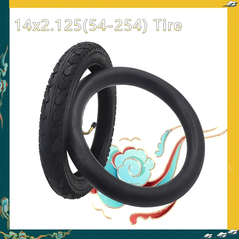 14x2.125 Bike Tube For Electric Bike 14 X 2.125 54 254 Wheel Rim Tires Rubber With Inner Tube Electric Bicycle Wheel