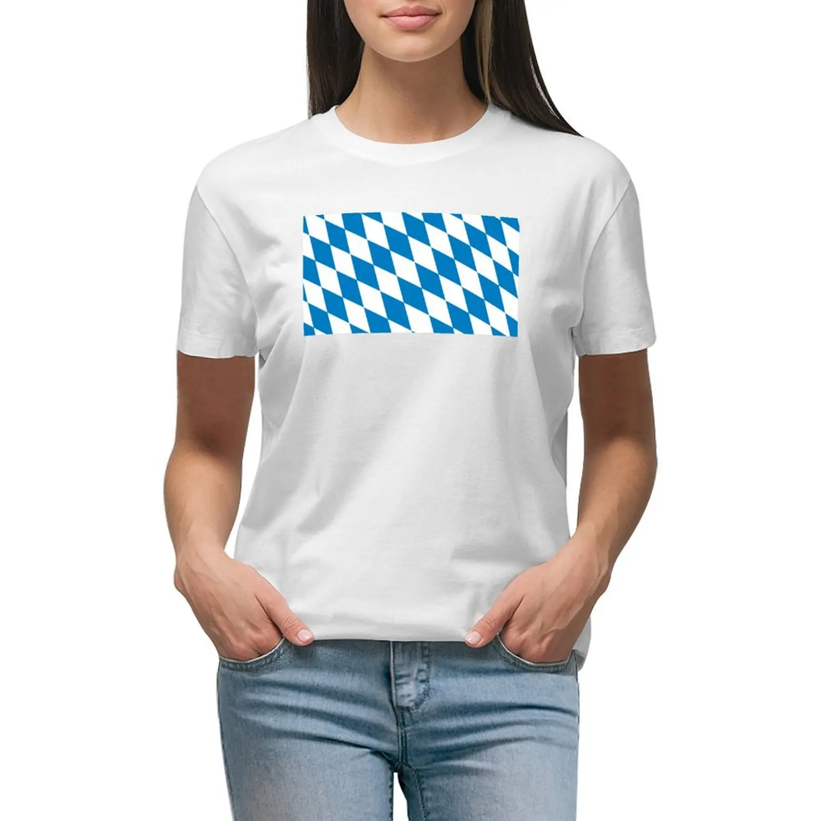 

flag of bavaria T-shirt korean fashion summer top Women's tee shirt